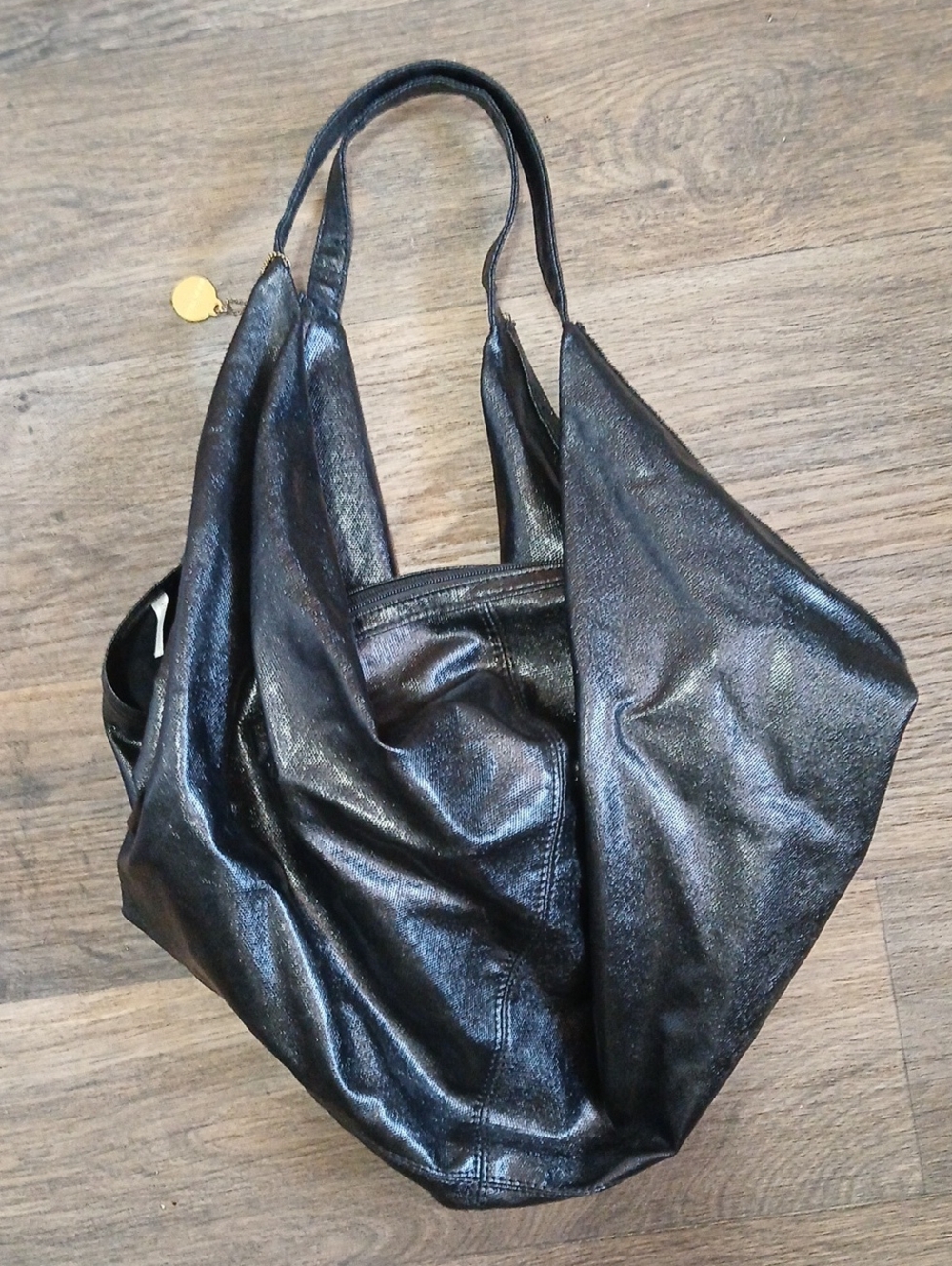 Big Buddha Santa Barbara Black Slouch Bag.